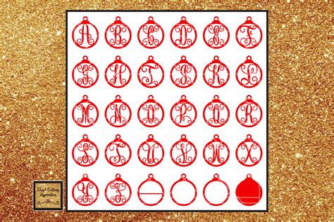 Christmas Svg Christmas Ornament Svg Monogram Bundle Svg