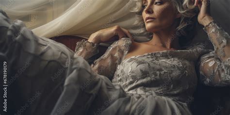 Captivating Elegance Alluring Mature Woman Poses In Sensual Lingerie Embracing Femininity Ai