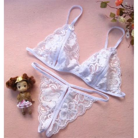Sexy Lingerie Hot Lace Transparent Gauze Open Chest Bra Three Point Sexy Underwear Set 18g