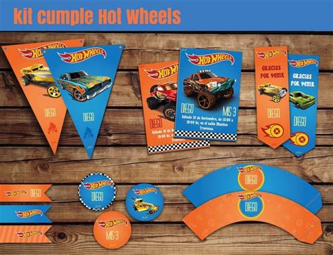 kit cumple imprimible hot wheels candy bar Cumpleaños de hot wheels Hot wheels Fiesta de