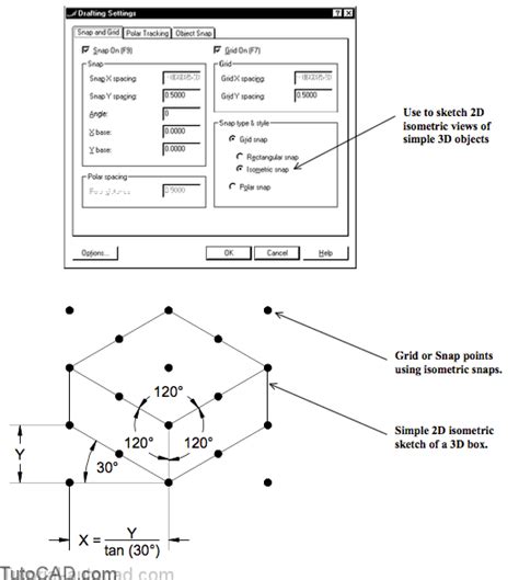 Using Snap And Grid In Isometric Sketches Tutorial Autocad