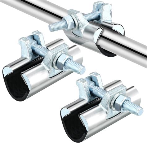 Hicarer 2 Pcs 1/2 Inch Pipe Repair Clamp with Single Bolt Stainless