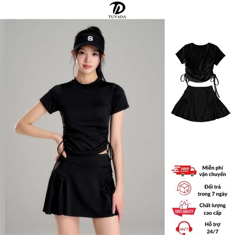 Bikini 2 mảnh Tuvada đi biển đồ bơi nữ có đệm mút bộ đi bơi phong cách pickleball BLD25