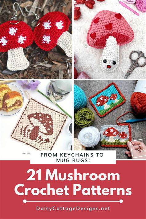 21 Mushroom Crochet Patterns Mug Rugs To Keychains