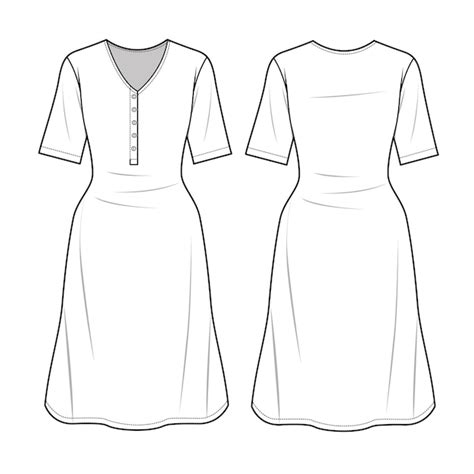 Premium Vector A Dress With A V Neckline And A V Neck