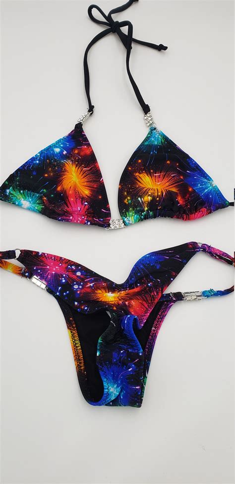 Firecracker Bikini Posing Suit Usa Made Etsy