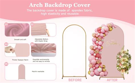 Amazon FT Gold Metal Arch Backdrop Stand With Nude Arch Cover