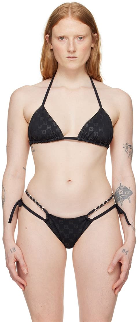 Misbhv Black Monogram Bikini Top Misbhv