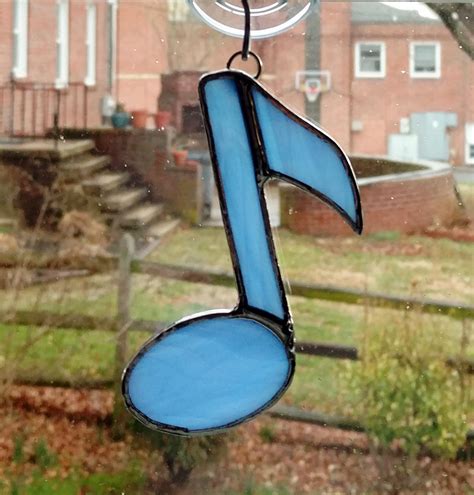 Stained Glass Music Note Suncatcher Custom Colors Music Lover T Stained Glass Your Way