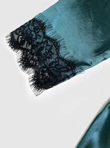 4pack Floral Lace Lingerie Set With Satin Belted Robe SHEIN EUR