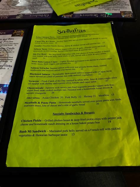 Menu and Dining Details for Sassafras Southern Bistro 16