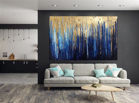 Modern Canvas Wall Art Blue Benito Lott