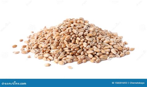 Pile Wheat Isolated On White, Top View. Heap Of Wheat Isolated On White ...