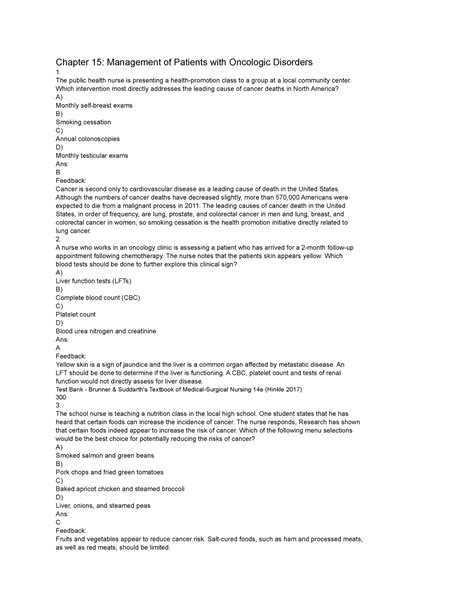 Chapter 15 Management Of Patients With Oncologic Disorders The Public