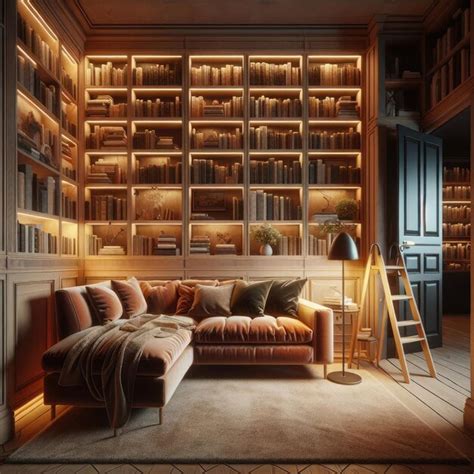 Premium Photo An Intimate Home Library With A Cozy Reading Nook