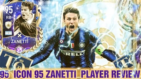 95 RATED STAR PASS ZANETTI PLAYER REVIEW FIFA MOBILE 22 BEST ICON RB