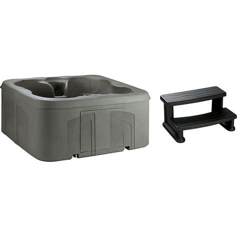 117 Mo Finance LifeSmart 4 Person Hot Tub Outdoor Spa With 13 Jets LED Lights Cover