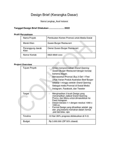 Contoh Desain Brief Pdf