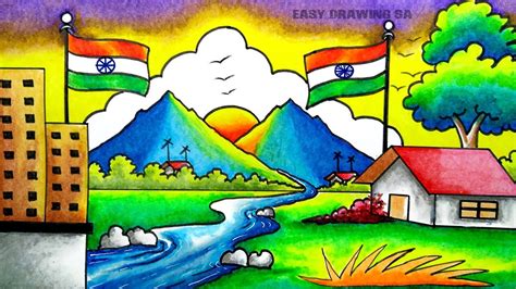 Har Ghar Tiranga Drawing Independent Day Chart Poster Drawing Independence Day Drawing 2024