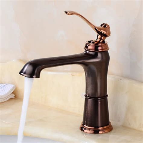 Retro Classic Faucet Black Basin Faucet Bathroom Basin Faucet Copper Single Handle Hot And Cold