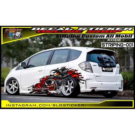 Jual STIKER DECAL STRIPING MOBIL HONDA JAZZ AGYA AYLA YARIS