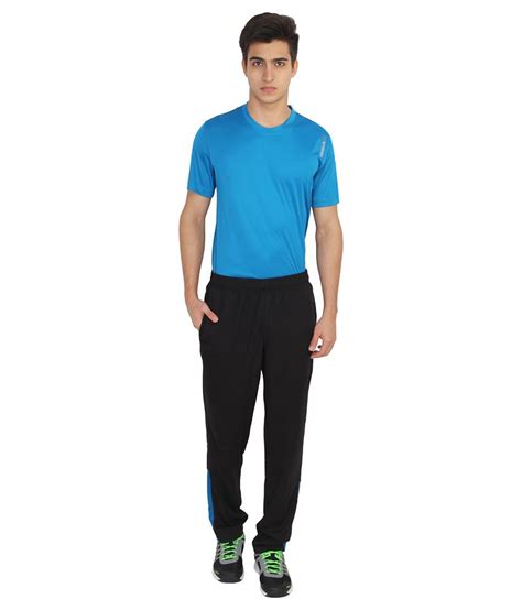 Reebok Black Polyester Trackpants Single Buy Reebok Black Polyester Trackpants Single Online