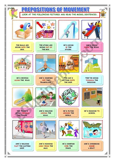 Prepositions Of Movement Esl Worksheet By Katiana