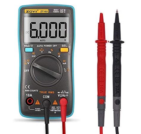 ZOYI Digital Multimeter Palm Size Auto Range True RMS 6000 Counts AC DC