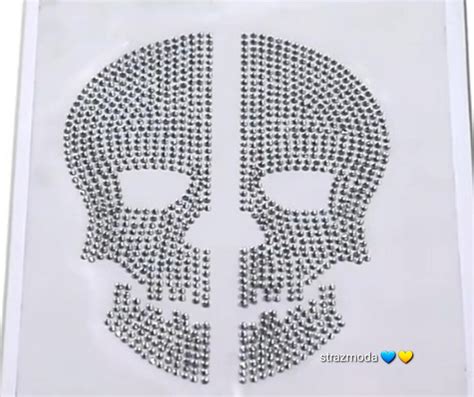 Купить Термоналіпка для капюшона череп зі страз аплікація/термо ...