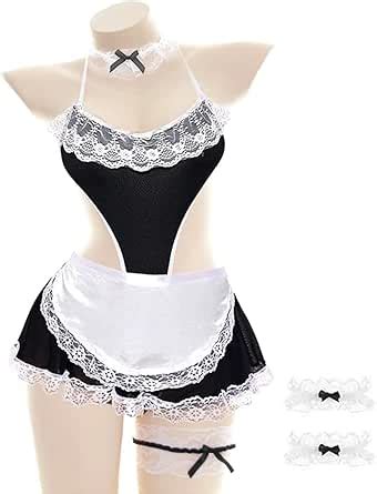 Amazon GUKULIVEL Women Sexy Maid Lingerie Lace Cosplay Role Play
