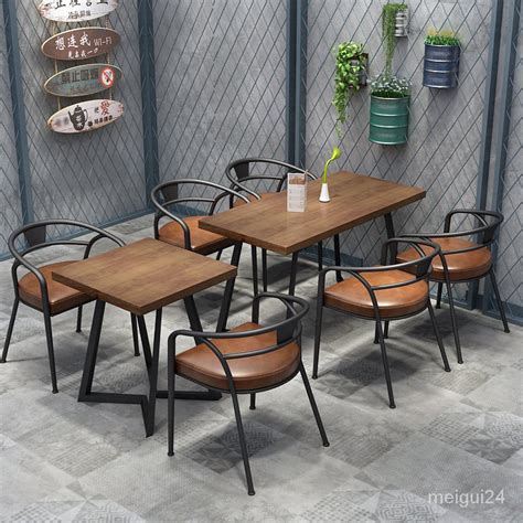 Must Buy！American Solid Wood Dining Tables and Chairs Set Industrial ...