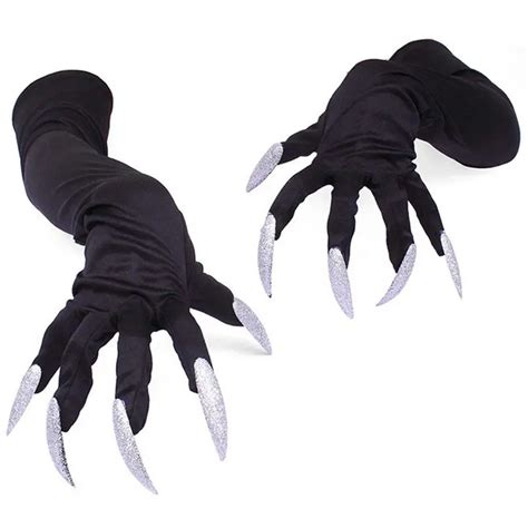 Halloween Kostüm Handschuhe mit Nägel Fingernägel Handschuhe Krallen