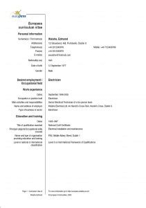 Exemple De Cv Europass En Anglais Tudiant Laboite Cv Fr