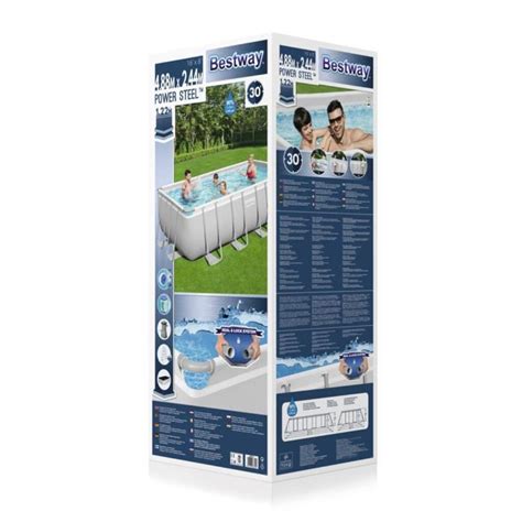 Бассейн каркасный Bestway, 488х244х122 см, Power Steel Rectangular ...