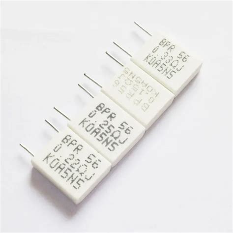 10pcs BPR56 5W 0.1 0.15 0.22 0.25 0.33 0.5 ohm Non inductive Ceramic ...