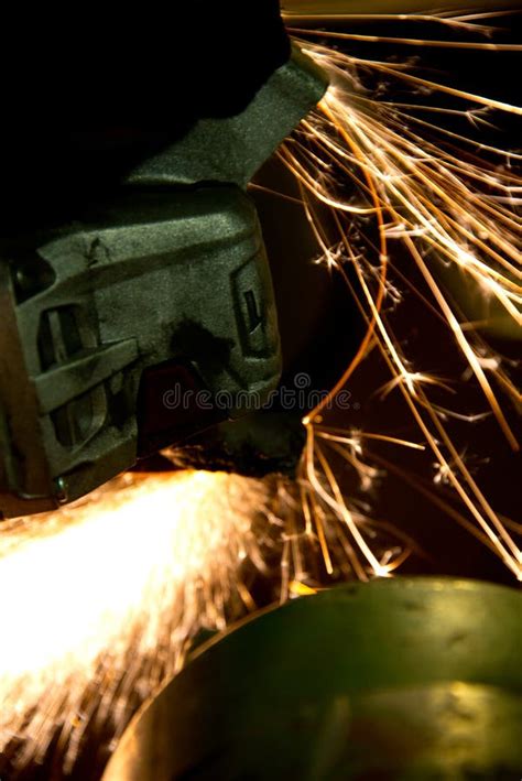 Cutting Metal with Angle Grinder Stock Photo - Image of steel, hand: 122991698