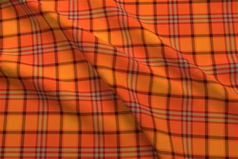 Fall Orange Plaid Pattern Larger Fabric Orange Plaid Plaid Pattern