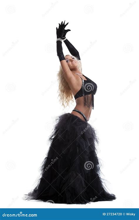 Danse Blonde Sexy De Femme Dans Le Costume Oriental Photo Stock Image Du Abdomen Attrayant