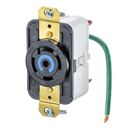 HBL2810ST Twist Lock Edge Receptacle With Spring Termination 30A