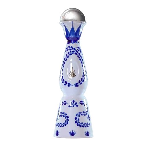 Experience the artistry of blue and white tequila bottles