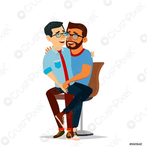 Gay Couple Vector Two Hugging Men Same Sex Marriage Isolated Stock Vector 3605642 Crushpixel