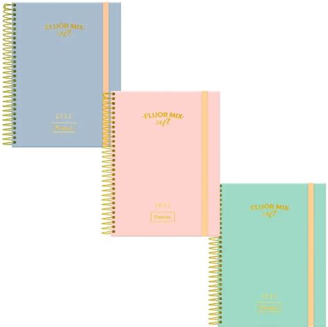 Planner Espiral Fluor Mix Soft Foroni Papelaria Mr Paper