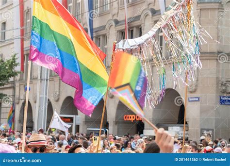 Gender Flag During The Gay Pride Festival In Zurich In Switzerland Editorial Photography Image