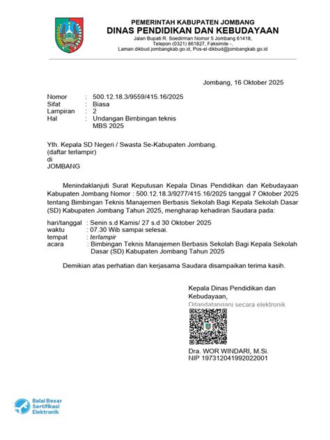 undangan bimtek mbs  jombang