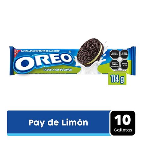 Galletas Oreo sabor chocolate con relleno sabor pay de limón 114 g