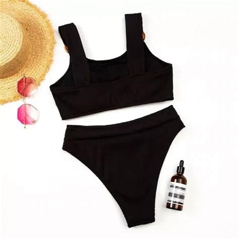 Sexy High Cut Swimwear Women Solid Push Up Padded Bikini Brazilian Beach Bathing Suit High Waist