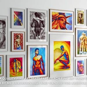 Homoerotic Gay Art Set Of Watercolor Water Prints Queer Etsy