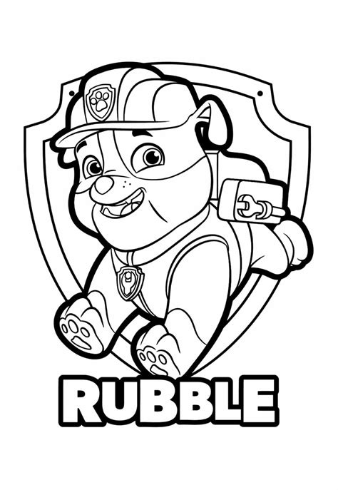 Rubble Para Colorir - Desenhos de Rubble e Sua Turma para colorir - Bora Colorir