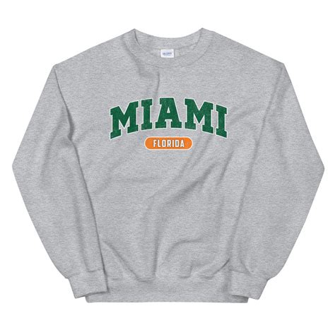 Miami Shirt Miami Sweatshirt College Sweater Fall Sweater - Etsy