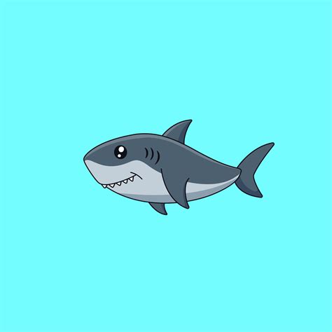 Cartoon cute baby shark. Vector illustration 6941628 Vector Art at Vecteezy